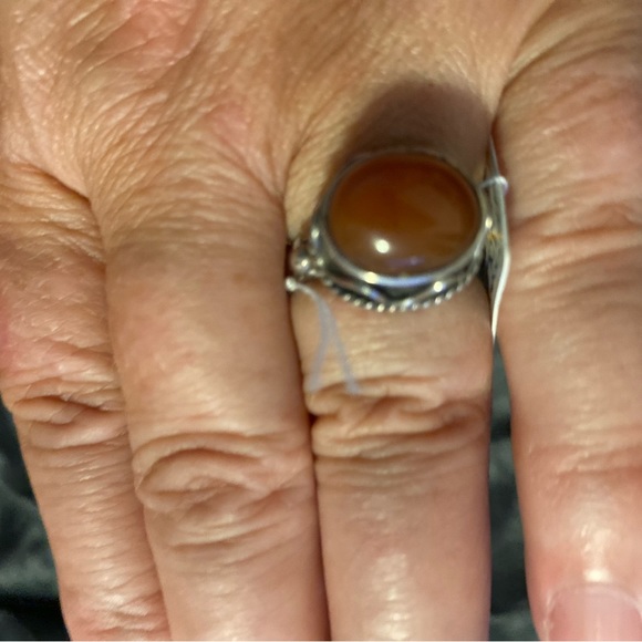 Vintage Silver Carnelian Ring Size 7 - Picture 1 of 4